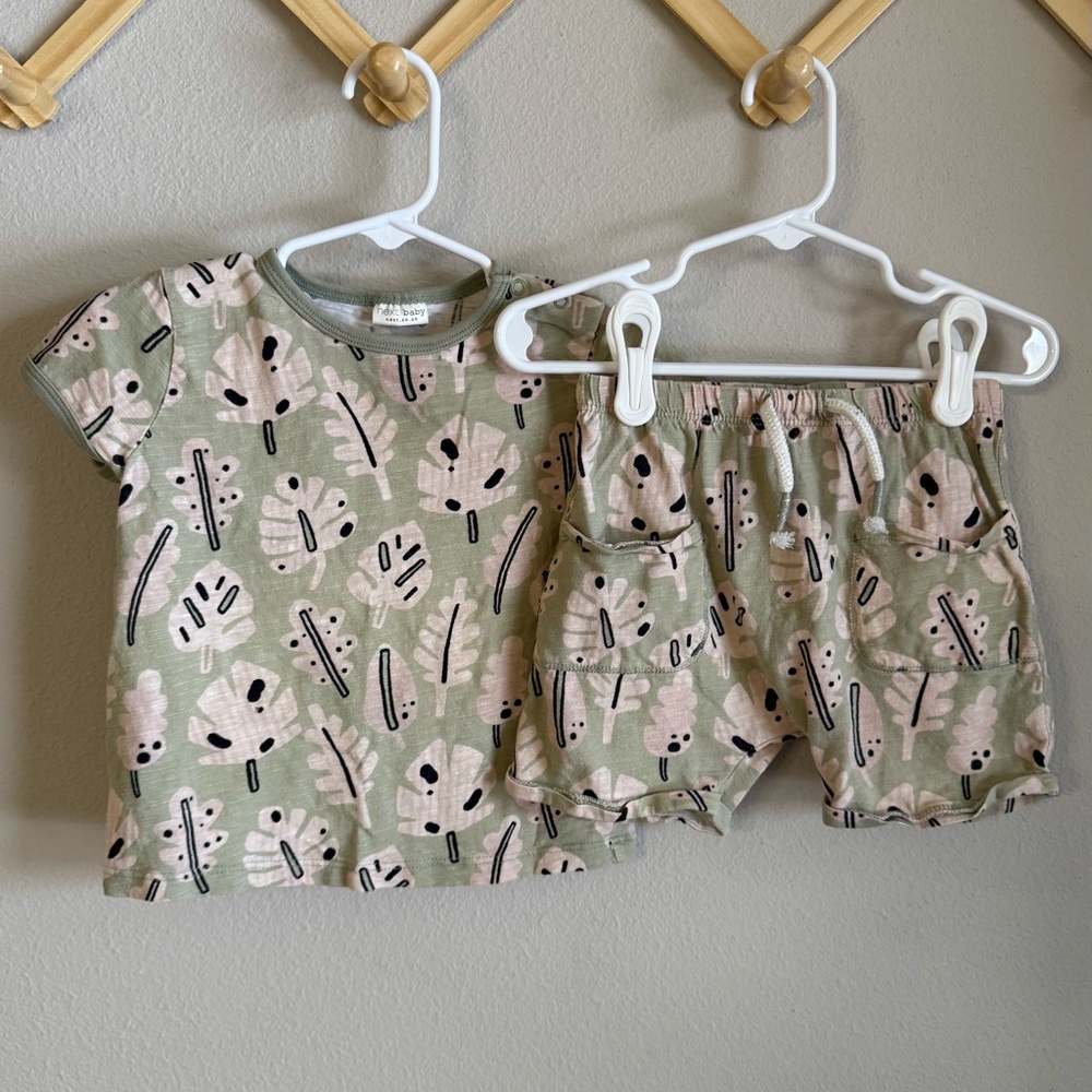 Next Green Leaf Print Toddler Set